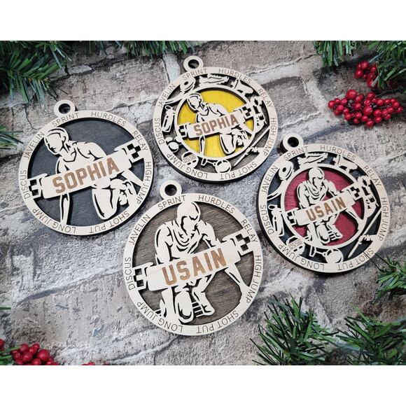 Personalized TRACK and Field Ornament Christmas Gift - Picture 3 of 4